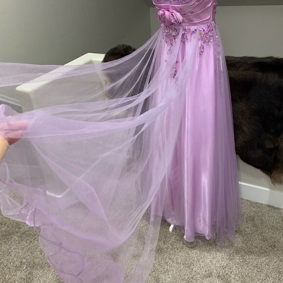 New Strapless Floral Embroidery & Beaded Prom Dress - Picture 11 of 14